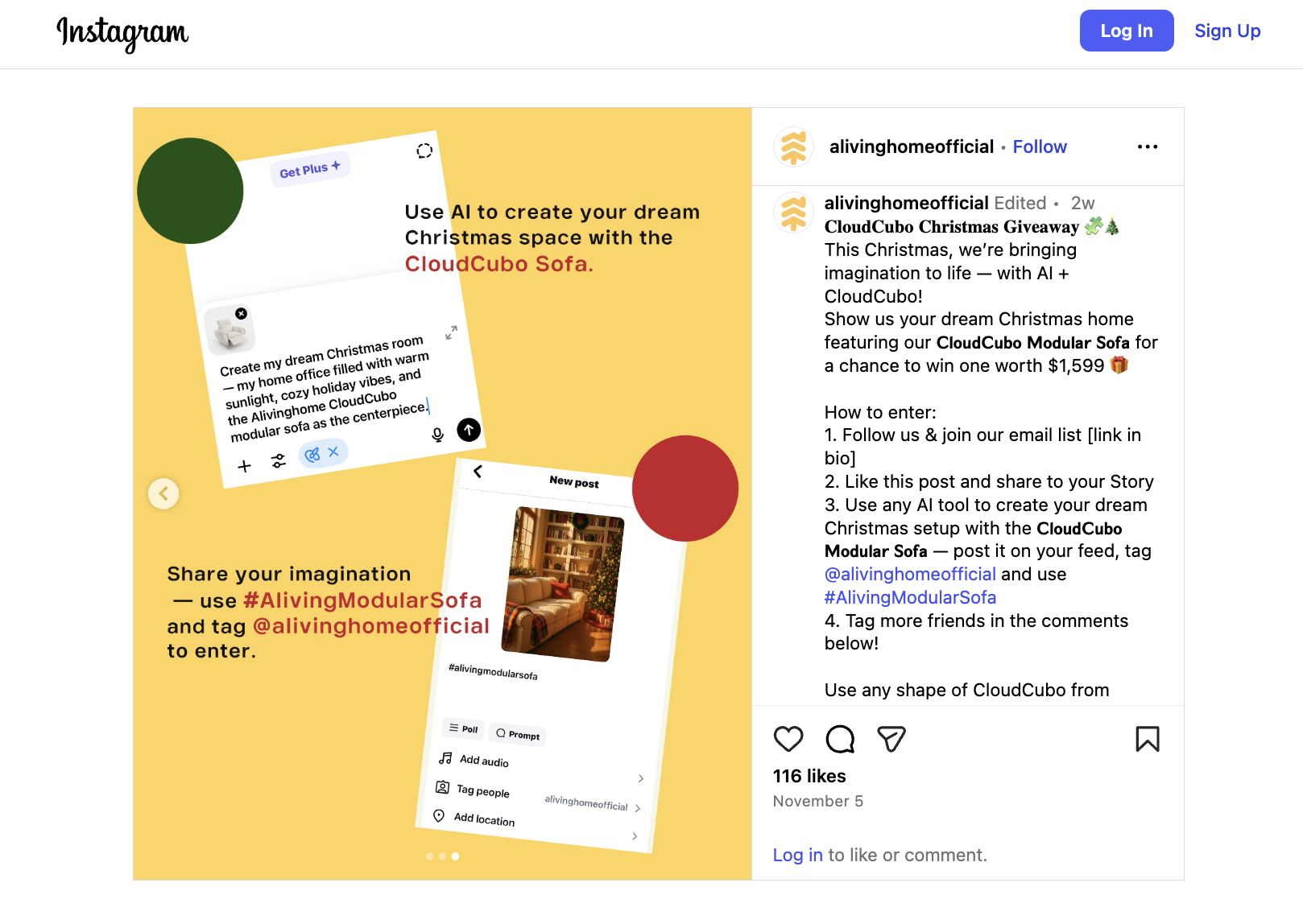 Create a social post for Christmas Giveaway